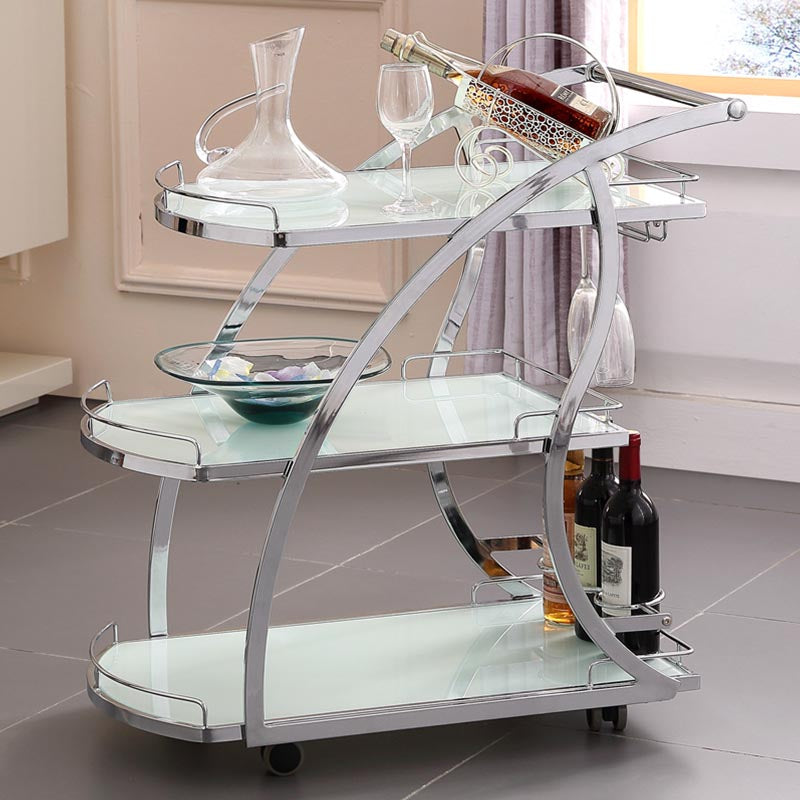 32.68" High Modern Prep Table Rolling Metal Prep Table for Home Silver White Clearhalo 'furn' 'furn_kitchen_islands_carts' 'Furniture' 'Kitchen & Dining Furniture' 'Kitchen Islands & Carts' 'kitchen_islands_carts' 5873298