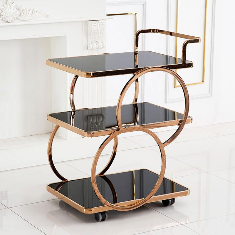 33.07" High Modern Prep Table Rolling Metal Prep Table for Home