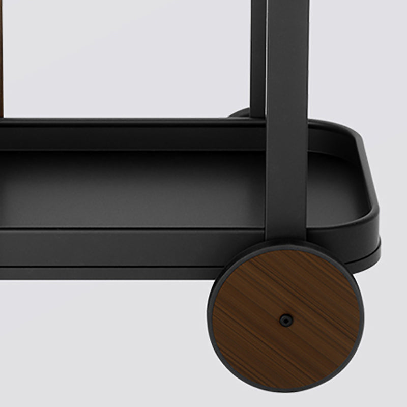 Tavolo laterale superiore del vassoio rettangolo in legno Tavolo da 31,5 pollici con ruota e scaffale