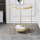 23.6" Tall Round Glass Top Side Table Iron Frame Base End Table with Shelf Clearhalo 'Coffee & Accent Tables' 'End & Side Tables' 'end_side_tables' 'furn' 'furn_end_side_tables' 'Furniture' 'Living Room Furniture' 5873440