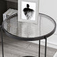 23.6" Tall Round Glass Top Side Table Iron Frame Base End Table with Shelf Clearhalo 'Coffee & Accent Tables' 'End & Side Tables' 'end_side_tables' 'furn' 'furn_end_side_tables' 'Furniture' 'Living Room Furniture' 5873447