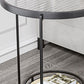 23.6" Tall Round Glass Top Side Table Iron Frame Base End Table with Shelf Clearhalo 'Coffee & Accent Tables' 'End & Side Tables' 'end_side_tables' 'furn' 'furn_end_side_tables' 'Furniture' 'Living Room Furniture' 5873448