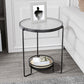23.6" Tall Round Glass Top Side Table Iron Frame Base End Table with Shelf Clearhalo 'Coffee & Accent Tables' 'End & Side Tables' 'end_side_tables' 'furn' 'furn_end_side_tables' 'Furniture' 'Living Room Furniture' 5873450