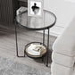 23.6" Tall Round Glass Top Side Table Iron Frame Base End Table with Shelf Clearhalo 'Coffee & Accent Tables' 'End & Side Tables' 'end_side_tables' 'furn' 'furn_end_side_tables' 'Furniture' 'Living Room Furniture' 5873451