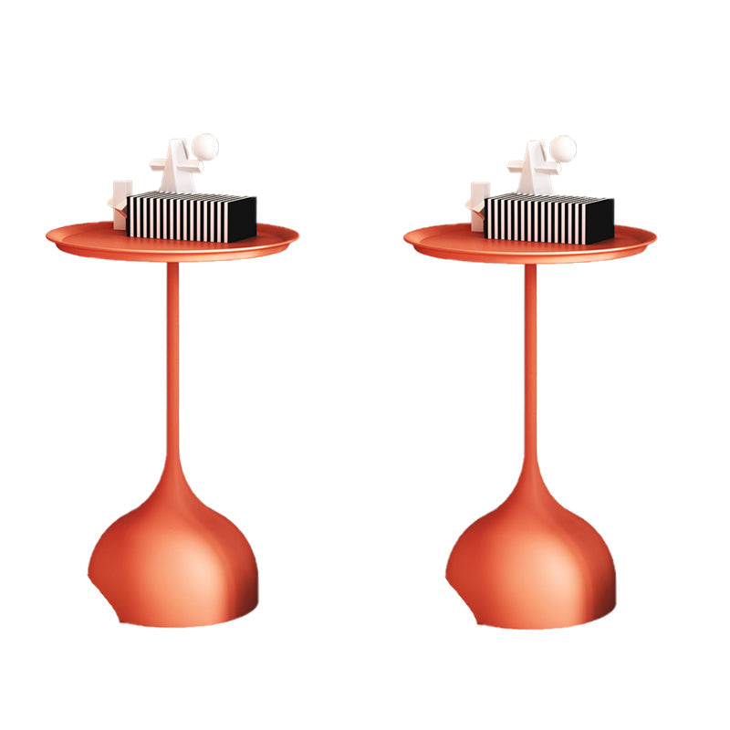 Table de l'extrémité latérale en métal minimaliste du milieu du siècle