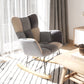 Modern Rocker Chair Upholstered Dark Legs Glider Button-Tufted Rocking Chair Grey White Clearhalo 'Chairs & Seating' 'furn' 'furn_rocking_chairs' 'Furniture' 'Living Room Furniture' 'Rocking Chairs' 'rocking_chairs' 5873810