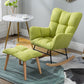 Modern Rocker Chair Upholstered Dark Legs Glider Button-Tufted Rocking Chair with Ottomans Turquoise Clearhalo 'Chairs & Seating' 'furn' 'furn_rocking_chairs' 'Furniture' 'Living Room Furniture' 'Rocking Chairs' 'rocking_chairs' 5873813