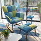 Modern Rocker Chair Upholstered Dark Legs Glider Button-Tufted Rocking Chair with Ottomans Blue Green Clearhalo 'Chairs & Seating' 'furn' 'furn_rocking_chairs' 'Furniture' 'Living Room Furniture' 'Rocking Chairs' 'rocking_chairs' 5873814