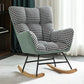 Modern Rocker Chair Upholstered Dark Legs Glider Button-Tufted Rocking Chair Green Houndstooth Clearhalo 'Chairs & Seating' 'furn' 'furn_rocking_chairs' 'Furniture' 'Living Room Furniture' 'Rocking Chairs' 'rocking_chairs' 5873837
