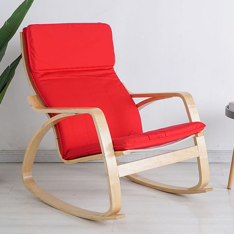 Fabric Rocking Chair Plain Wood Frame Removable Cushions Contemporary Rocking Chair Tangerine Clearhalo 'Chairs & Seating' 'furn' 'furn_rocking_chairs' 'Furniture' 'Living Room Furniture' 'Rocking Chairs' 'rocking_chairs' 5873841