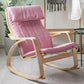 Fabric Rocking Chair Plain Wood Frame Removable Cushions Contemporary Rocking Chair Pink Clearhalo 'Chairs & Seating' 'furn' 'furn_rocking_chairs' 'Furniture' 'Living Room Furniture' 'Rocking Chairs' 'rocking_chairs' 5873848