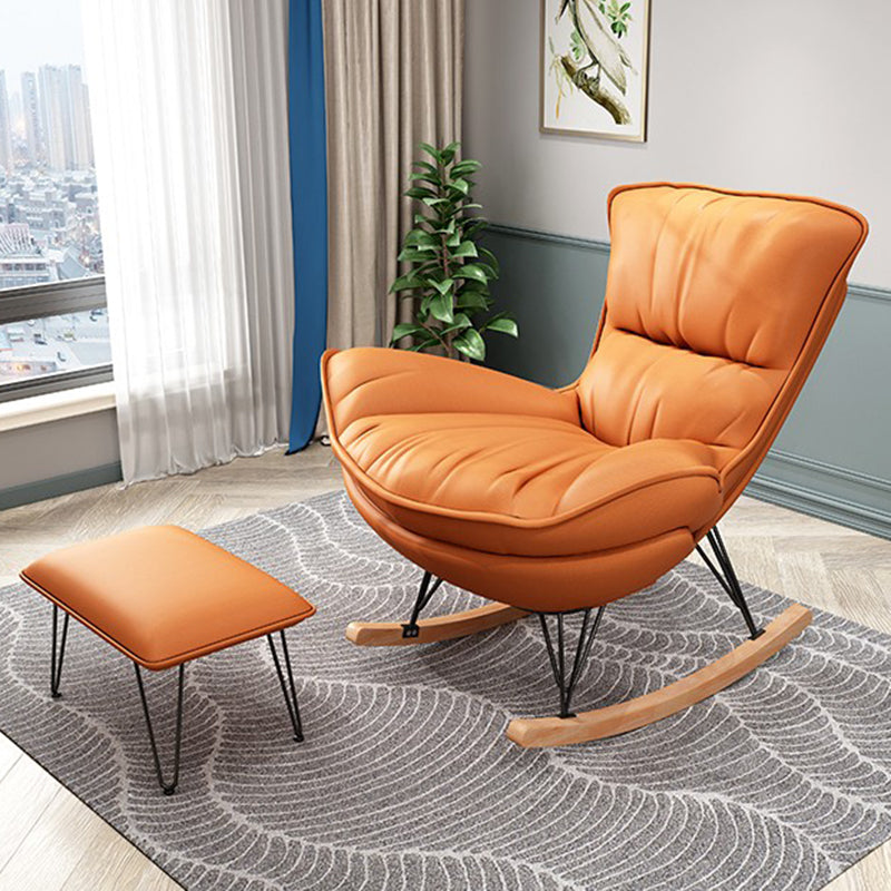 Sedia a dondolo contemporanea tessuto imbottito sedia a dondolo per interni