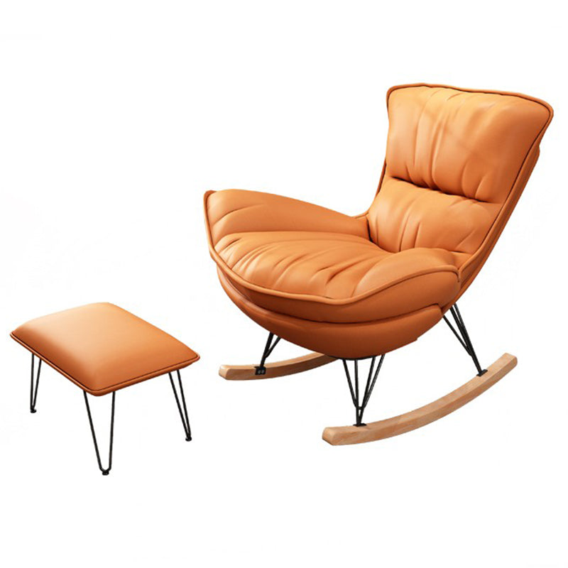 Sedia a dondolo contemporanea tessuto imbottito sedia a dondolo per interni