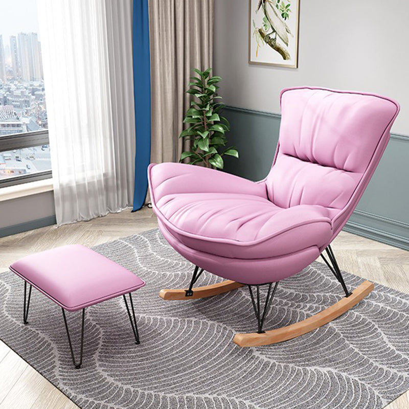 Sedia a dondolo contemporanea tessuto imbottito sedia a dondolo per interni