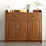 Modern Rectangle Accent Cabinet Wood Grooves Side Cabinet with Drawer Clearhalo 'Cabinets & Chests' 'cabinets_chests' 'furn' 'furn_cabinets_chests' 'Furniture' 'Living Room Furniture' 5873980