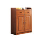 Modern Rectangle Accent Cabinet Wood Grooves Side Cabinet with Drawer 35"L x 14"W x 43"H Brown Clearhalo 'Cabinets & Chests' 'cabinets_chests' 'furn' 'furn_cabinets_chests' 'Furniture' 'Living Room Furniture' 5873981