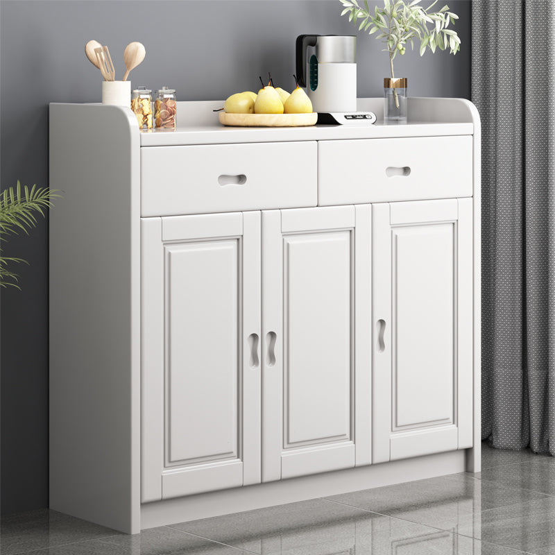 Modern Rectangle Accent Cabinet Wood Grooves Side Cabinet with Drawer Clearhalo 'Cabinets & Chests' 'cabinets_chests' 'furn' 'furn_cabinets_chests' 'Furniture' 'Living Room Furniture' 5873982