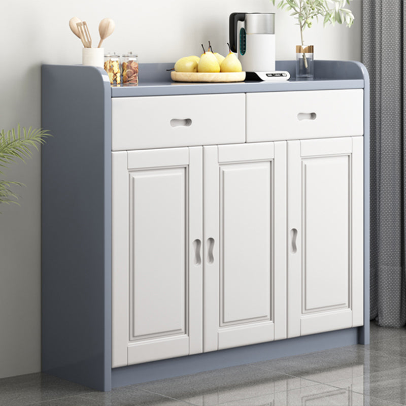 Modern Rectangle Accent Cabinet Wood Grooves Side Cabinet with Drawer Clearhalo 'Cabinets & Chests' 'cabinets_chests' 'furn' 'furn_cabinets_chests' 'Furniture' 'Living Room Furniture' 5873984