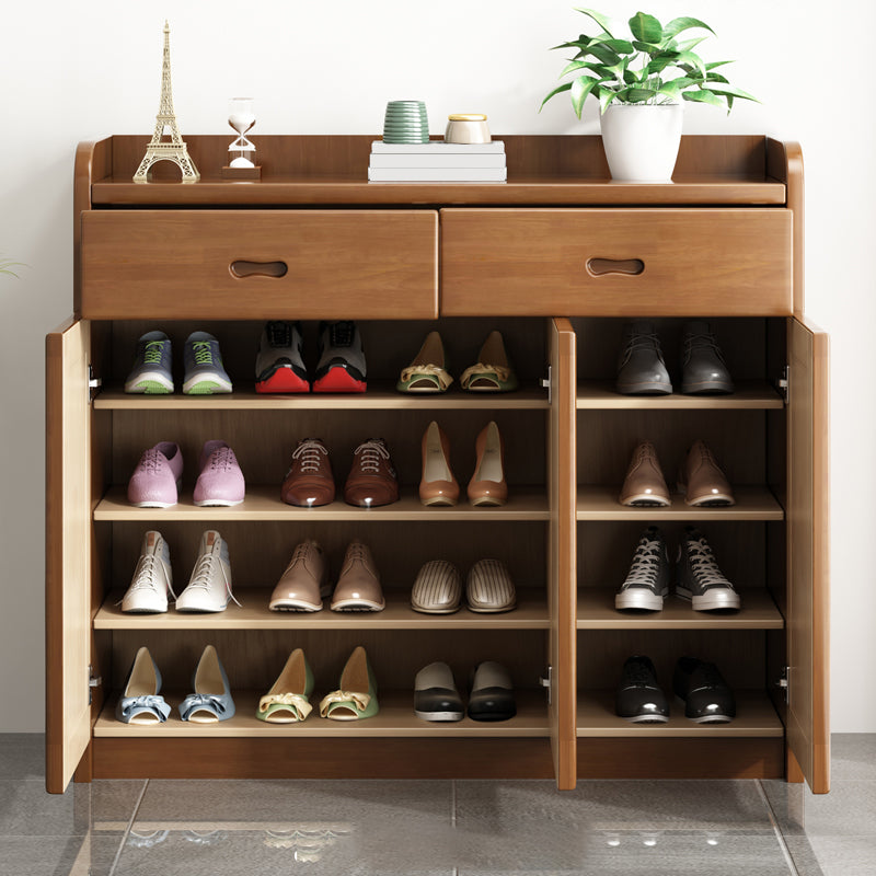 Modern Rectangle Accent Cabinet Wood Grooves Side Cabinet with Drawer Clearhalo 'Cabinets & Chests' 'cabinets_chests' 'furn' 'furn_cabinets_chests' 'Furniture' 'Living Room Furniture' 5873986