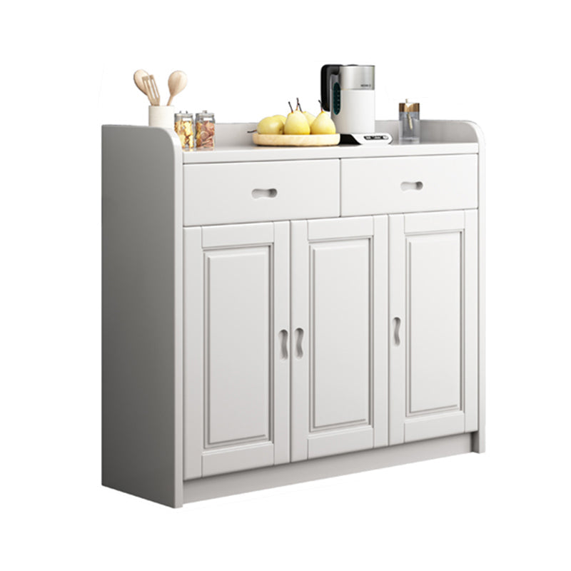 Modern Rectangle Accent Cabinet Wood Grooves Side Cabinet with Drawer 47"L x 14"W x 43"H White Clearhalo 'Cabinets & Chests' 'cabinets_chests' 'furn' 'furn_cabinets_chests' 'Furniture' 'Living Room Furniture' 5873989