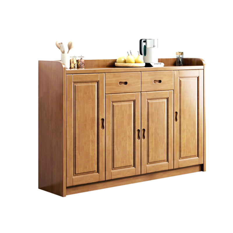 Modern Rectangle Accent Cabinet Wood Grooves Side Cabinet with Drawer 63"L x 14"W x 43"H Natural Clearhalo 'Cabinets & Chests' 'cabinets_chests' 'furn' 'furn_cabinets_chests' 'Furniture' 'Living Room Furniture' 5873990