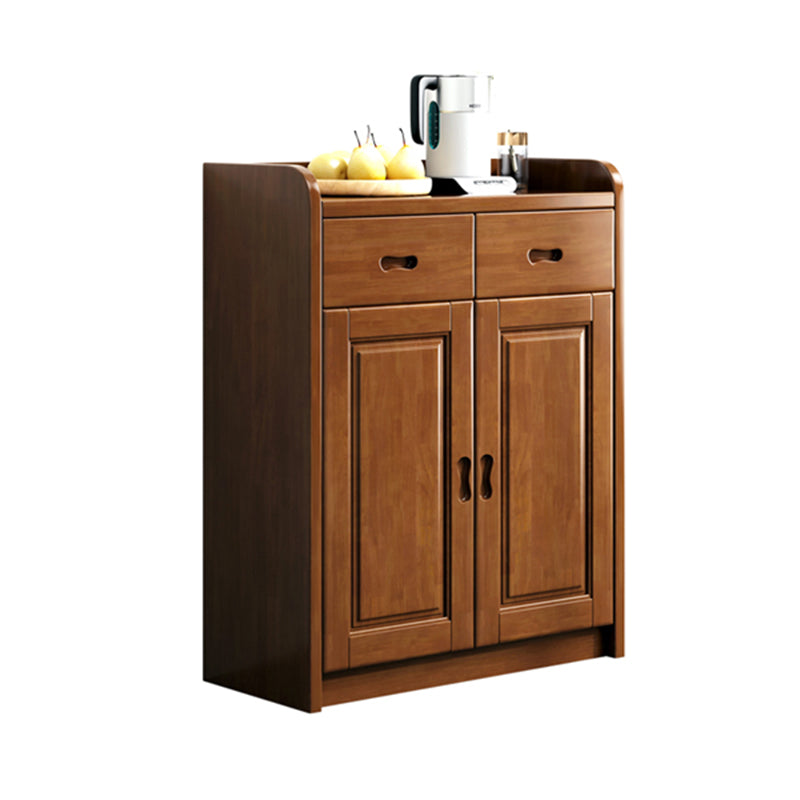 Modern Rectangle Accent Cabinet Wood Grooves Side Cabinet with Drawer 35"L x 14"W x 43"H Nut-Brown Clearhalo 'Cabinets & Chests' 'cabinets_chests' 'furn' 'furn_cabinets_chests' 'Furniture' 'Living Room Furniture' 5873992
