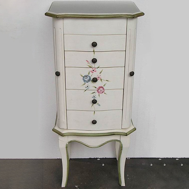 Mid-Century Modern Chest Wood Knobs Handcrafted Side Cabinet with Drawer White Clearhalo 'Cabinets & Chests' 'cabinets_chests' 'furn' 'furn_cabinets_chests' 'Furniture' 'Living Room Furniture' 5874034