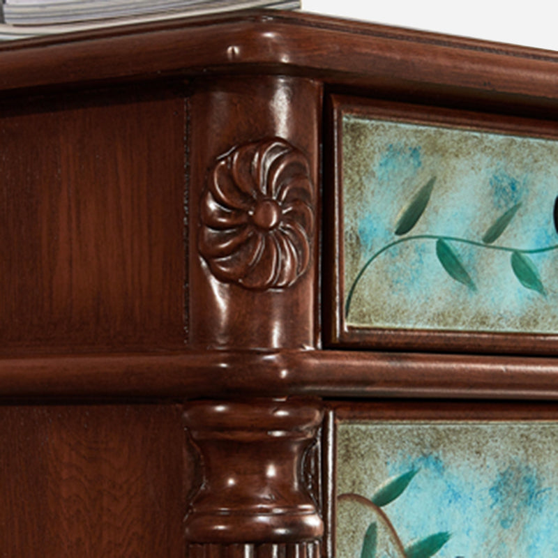 Mid-Century Modern Chest Wood Handcrafted Side Cabinet With Doors