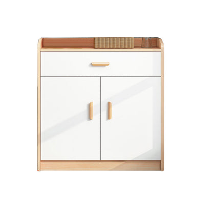 La barra de madera de cofre rectangular moderna tira del gabinete lateral con puertas