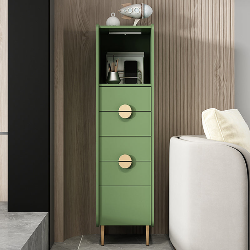 Modern Rectangle Chest Wood Straight Legs Side Cabinet with Drawer 13.8"L x 15.7"W x 53.1"H Fruit Green Clearhalo 'Cabinets & Chests' 'cabinets_chests' 'furn' 'furn_cabinets_chests' 'Furniture' 'Living Room Furniture' 5874112