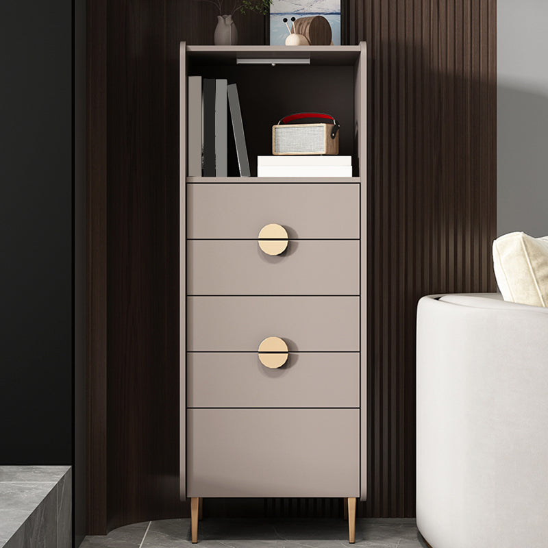 Modern Rectangle Chest Wood Straight Legs Side Cabinet with Drawer 20"L x 16"W x 53"H Grey Clearhalo 'Cabinets & Chests' 'cabinets_chests' 'furn' 'furn_cabinets_chests' 'Furniture' 'Living Room Furniture' 5874114