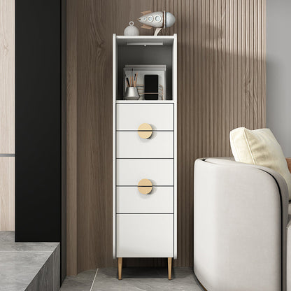 Modern Rectangle Chest Wood Straight Legs Side Cabinet with Drawer 13.8"L x 15.7"W x 53.1"H White Clearhalo 'Cabinets & Chests' 'cabinets_chests' 'furn' 'furn_cabinets_chests' 'Furniture' 'Living Room Furniture' 5874120