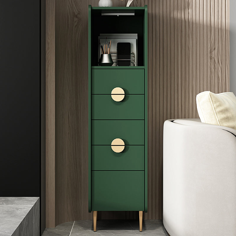 Modern Rectangle Chest Wood Straight Legs Side Cabinet with Drawer 13.8"L x 15.7"W x 53.1"H Blackish Green Clearhalo 'Cabinets & Chests' 'cabinets_chests' 'furn' 'furn_cabinets_chests' 'Furniture' 'Living Room Furniture' 5874131
