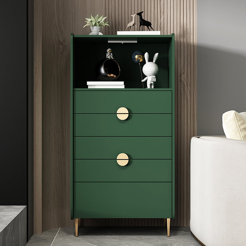 Modern Rectangle Chest Wood Straight Legs Side Cabinet with Drawer 27.5"L x 16"W x 53"H Blackish Green Clearhalo 'Cabinets & Chests' 'cabinets_chests' 'furn' 'furn_cabinets_chests' 'Furniture' 'Living Room Furniture' 5874132