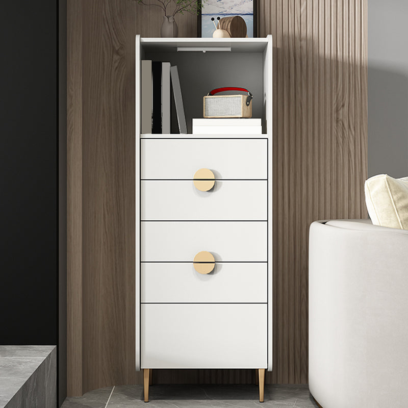 Modern Rectangle Chest Wood Straight Legs Side Cabinet with Drawer 20"L x 16"W x 53"H White Clearhalo 'Cabinets & Chests' 'cabinets_chests' 'furn' 'furn_cabinets_chests' 'Furniture' 'Living Room Furniture' 5874134