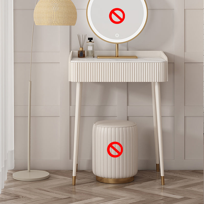 Slate Top Vanity Dressing Table Set Glam Beige Makeup Counter with Drawer Makeup Vanity Cabinet Not Included Clearhalo 'Bedroom Furniture' 'furn' 'furn_makeup_vanities' 'Furniture' 'Makeup Vanities' 'makeup_vanities' 5874290