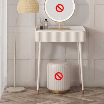 Slate Top Vanity Dressing Table Set Glam Beige Makeup Counter with Drawer Makeup Vanity Cabinet Not Included Clearhalo 'Bedroom Furniture' 'furn' 'furn_makeup_vanities' 'Furniture' 'Makeup Vanities' 'makeup_vanities' 5874290