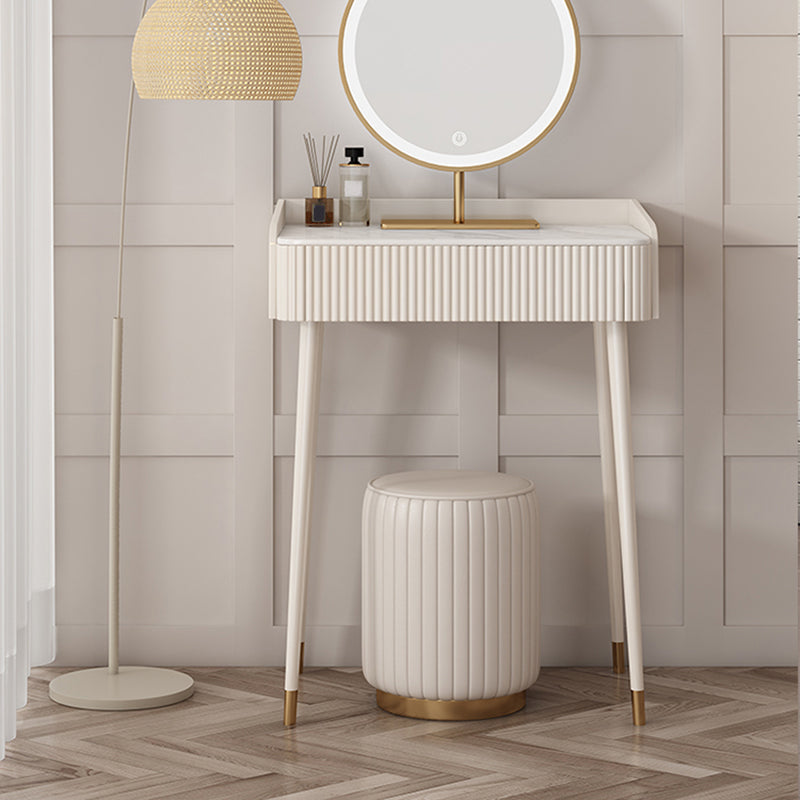 Slate Top Vanity Dressing Table Set Glam Beige Makeup Counter with Drawer Clearhalo 'Bedroom Furniture' 'furn' 'furn_makeup_vanities' 'Furniture' 'Makeup Vanities' 'makeup_vanities' 5874293