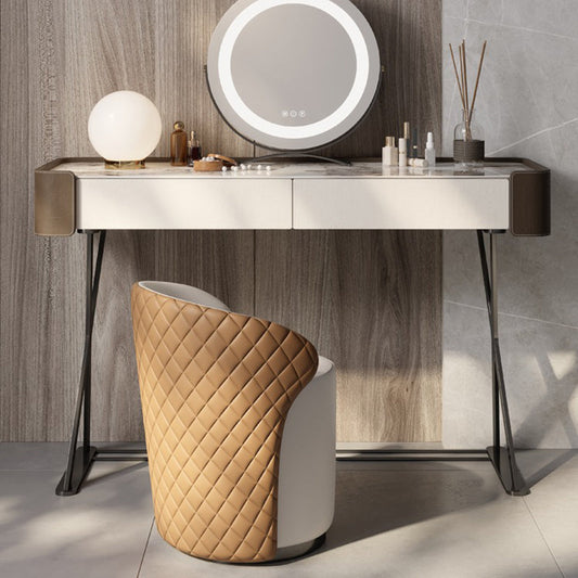 Tavolo da vanità e sgabelli glam e sgabello set da toeletta per vanità in ardesia