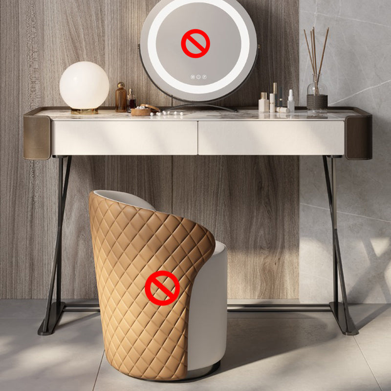 Tavolo da vanità e sgabelli glam e sgabello set da toeletta per vanità in ardesia