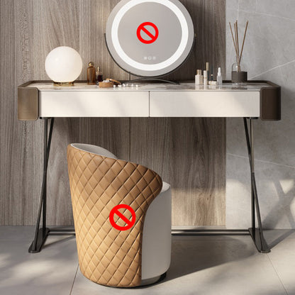 Tavolo da vanità e sgabelli glam e sgabello set da toeletta per vanità in ardesia