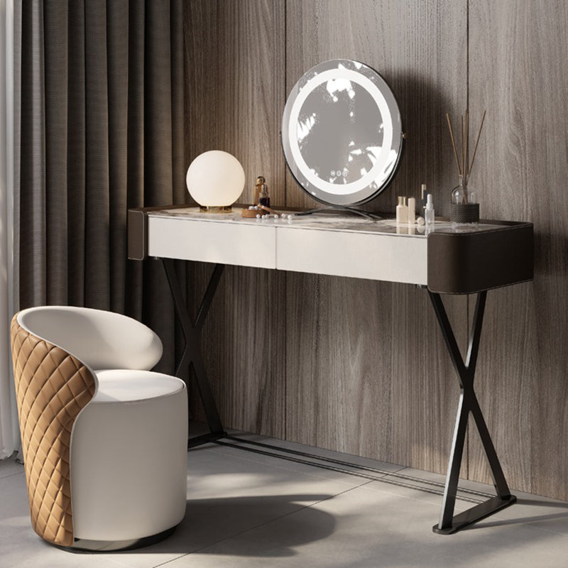 Tavolo da vanità e sgabelli glam e sgabello set da toeletta per vanità in ardesia