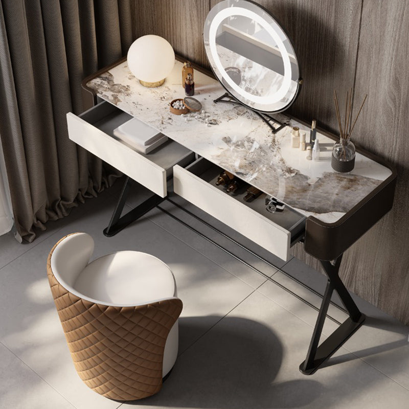 Tavolo da vanità e sgabelli glam e sgabello set da toeletta per vanità in ardesia