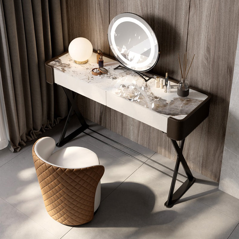 Tavolo da vanità e sgabelli glam e sgabello set da toeletta per vanità in ardesia