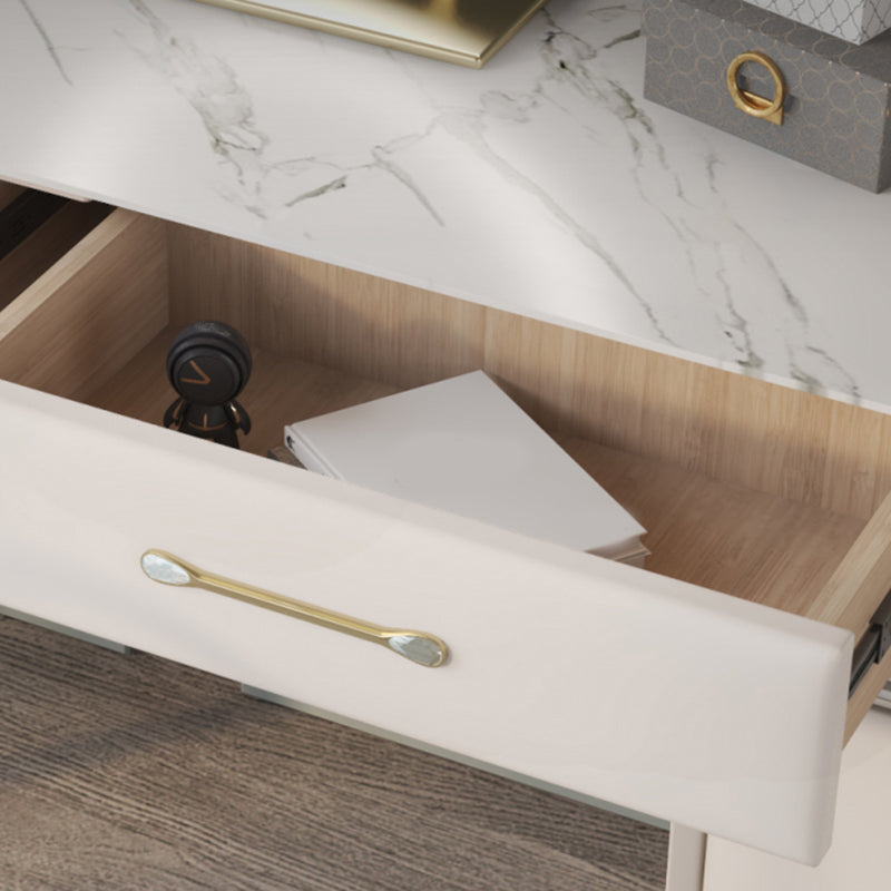 5 Storage Drawers Dressing Table Stool Set Glam Slate Top Makeup Counter