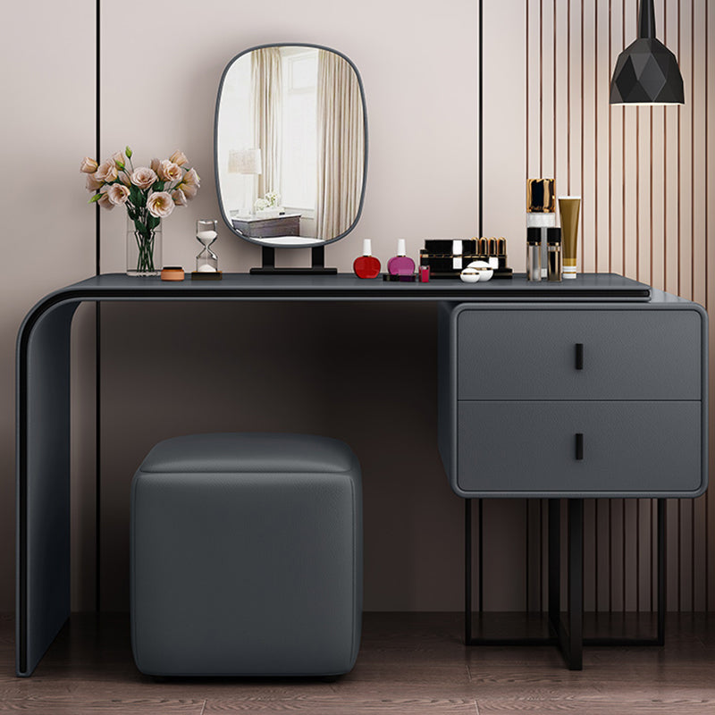 Glam Holz Waschtisch Schminktisch Set 2-Draste Make-up Eitelkeitstischtisch Tisch