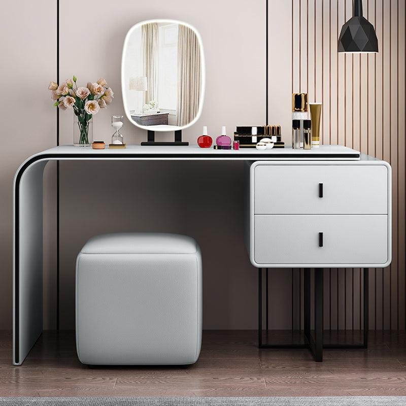 Glam Holz Waschtisch Schminktisch Set 2-Draste Make-up Eitelkeitstischtisch Tisch