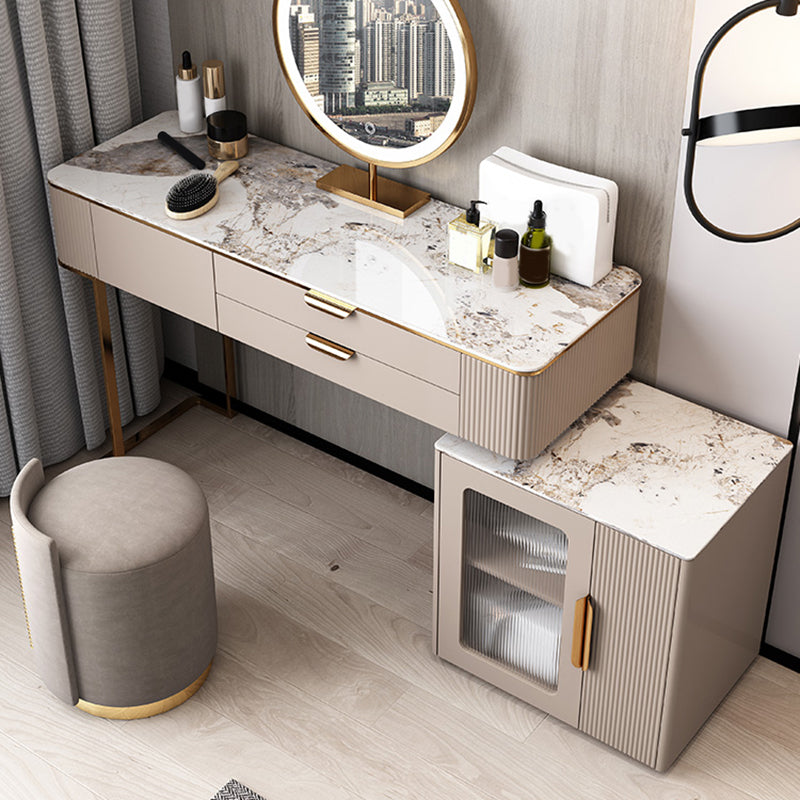 Mesa de maquillaje de tocador de madera maciza juego de tocador