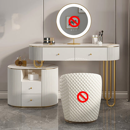 Slate Top Glam Make-up Eitelkeit 4 Schubladen Eitelkeitsverkederedisch Set