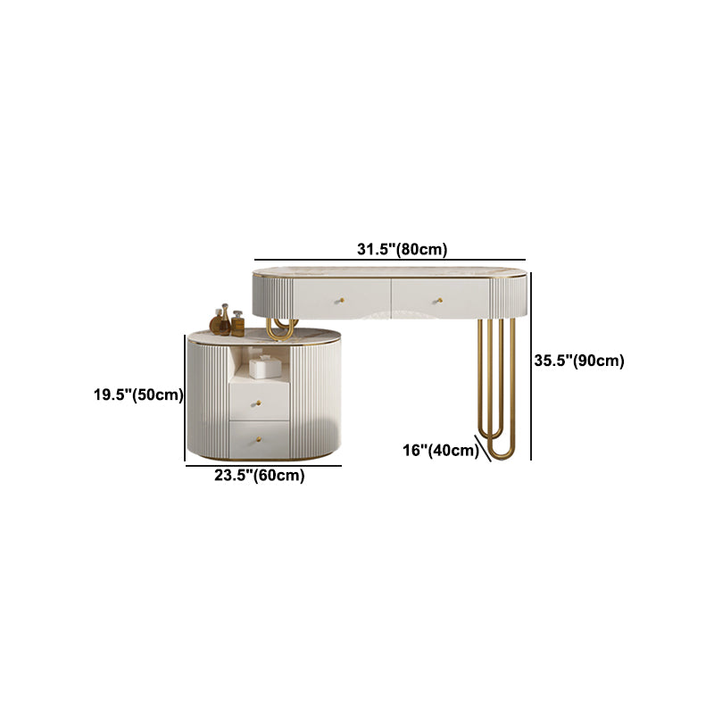 Slate Top Glam Make-up Eitelkeit 4 Schubladen Eitelkeitsverkederedisch Set